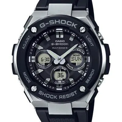 Pre-owned Casio G-shock Gst-w300-1ajf Steel Solar Atomic Radio Men's Watch From Japan