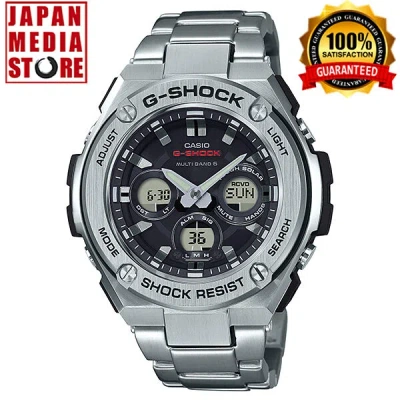 Pre-owned Casio G-shock Gst-w310d-1ajf G-steel Atomic Radio Watch Japan Gst-w310d-1a