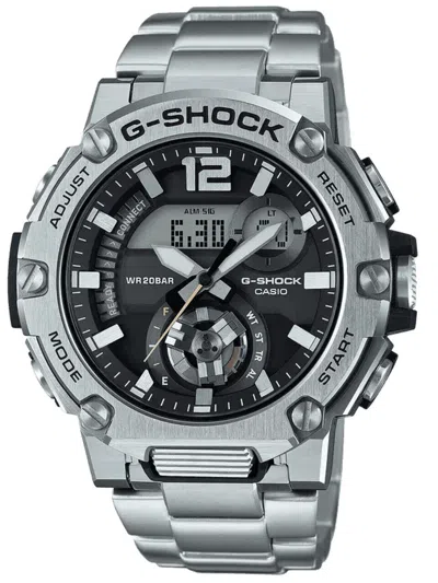 Pre-owned Casio G-shock Gstb300sd-1a 50mm. Bluetooth & Solar Dial Stainless Steel & Carbon