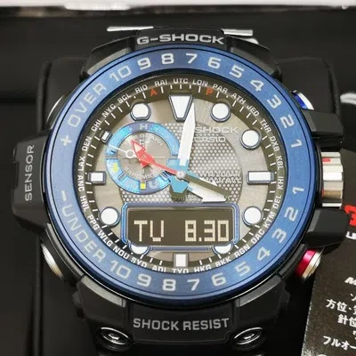 Pre-owned Casio G-shock Gulfmaster Gwn-1000b-1bjf Blue Black Solar Men's Watch In Box