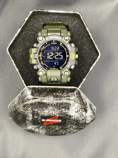 Pre-owned Casio G-shock Gw-9500-3 Master Of Mudman Green Resin Solar Watch With Box