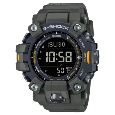 Pre-owned Casio G-shock Gw-9500-3a Mudman Master Of Land Green Solar Power