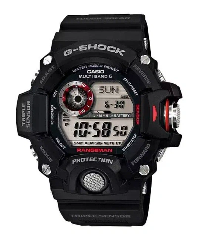Pre-owned Casio G-shock Gw9400-1 Men's Rangeman Triple Sensor Atomic Solar Military Black Watch