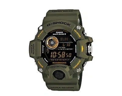 Pre-owned Casio G-shock Gw9400 Rangeman Khaki Digital Resin Watch Gw9400-3