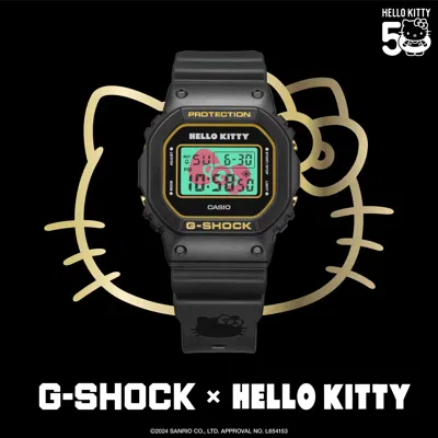 Pre-owned Casio G-shock Hello Kitty 50th Anniversary Collaboration Dw-5600kt24-1jr Limited Black
