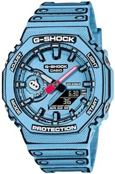 Pre-owned Casio G-shock Made In Japan Manga Theme Ga-2100mng-2ajr Men's Blue Free Shipping Japan