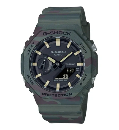 Pre-owned Casio G-shock Man Resin Band Wrist Watch Gae-2100we-3adr