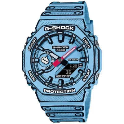 Pre-owned Casio G-shock Manga Theme Ga-2100mng-2ajr Men's Watch Octagon Blue