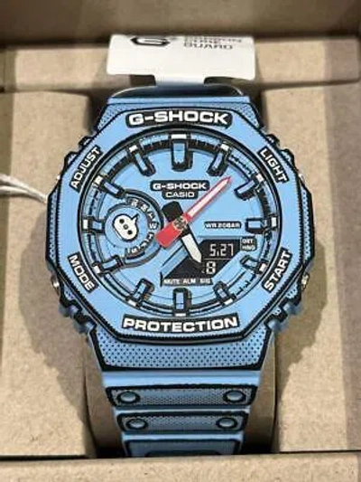 Pre-owned Casio G-shock Manga Theme Ga-2100mng-2ajr Men's Watch Octagon Blue