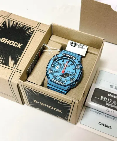 Pre-owned Casio G-shock Manga Theme Ga-2100mng-2ajr Men's Watch Octagon Blue Japan Limited