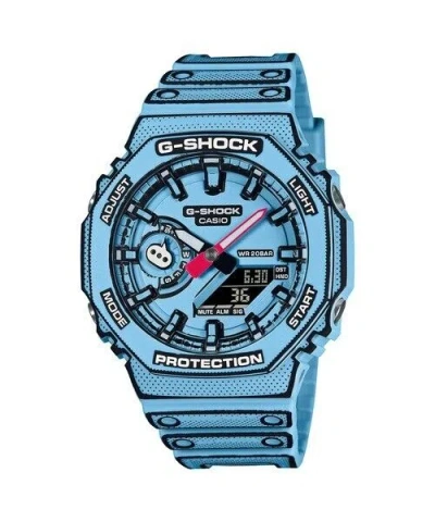 Pre-owned Casio G-shock Manga Theme Ga-2100mng-2ajr Men's Watch Octagon Blue Psl