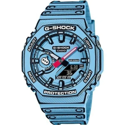 Pre-owned Casio G-shock Manga Theme Ga-2100mng-2ajr Men's Watch Octagon Blue With Box