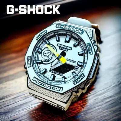 Pre-owned Casio G-shock Manga Theme Ga-2100mng-7ajr Men's Watch Octagon White 2024