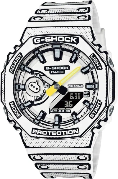 Pre-owned Casio G-shock Manga Theme Ga-2100mng-7ajr Men's Watch Octagon White