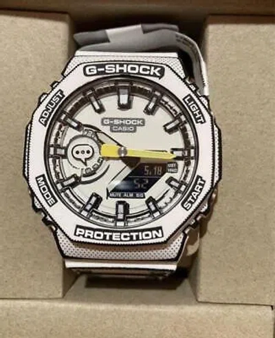 Pre-owned Casio G-shock Manga Theme Ga-2100mng-7ajr Men's Watch White