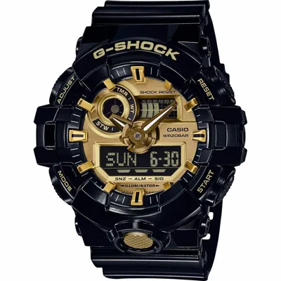Casio G-shock Men's Watch  Ga-710  49 Mm Black Gold Gbby2