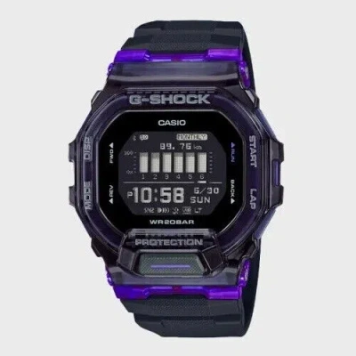 Pre-owned Casio G-shock Men's Watch Gbd-200sm-1a6 - Purple Resin Strap, Bluetooth And Fitn