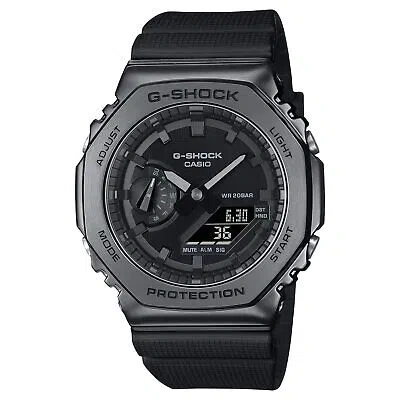 Pre-owned Casio G-shock Metal Covered Gm-2100bb-1a Men's Ana-digi Watch Black