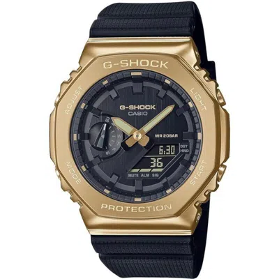 Pre-owned Casio G-shock Metal Covered Gm-2100g-1a9jf Men's Watch Black Gold Japan Official