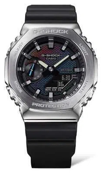 Pre-owned Casio G-shock Metal Rainbow Brick Wall Series (44.4mm) Gm-2100rw-1aer Watch