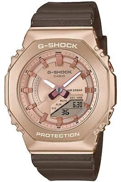 Pre-owned Casio G-shock Mid Size Watch Gm-s2100cb-5ajf Pink Gold Metal Case Analog Digital