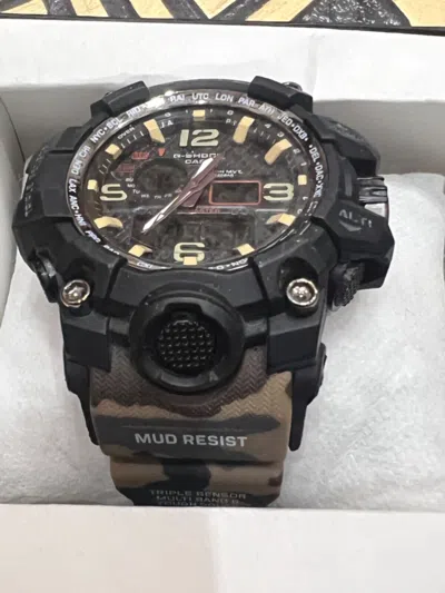 Pre-owned Casio G-shock Mudmaster Atomic Solar Black Men's Watch Gwgb1000-1a