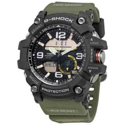 Pre-owned Casio G-shock Mudmaster Gg-1000-1a3 Twin Sensor Men's Watch - Green