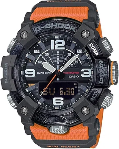 Pre-owned Casio G-shock Mudmaster Ggb100-1a9 Quad Sensor & Bluetooth Orange Men's Watch