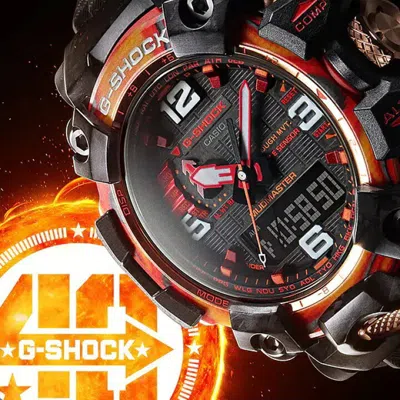 Pre-owned Casio G-shock Mudmaster Gwg-2040fr-1ajr 40th Anniversary Flare Red Limited