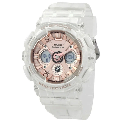 Casio G-shock Perpetual Alarm World Time Chronograph Quartz Analog-digital Ladies Watch Gma-s120sr-7 In White