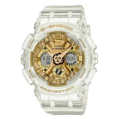 Casio G-shock Perpetual Quartz Analog-digital Gold Dial Ladies Watch Gma-s120sg-7a In Metallic