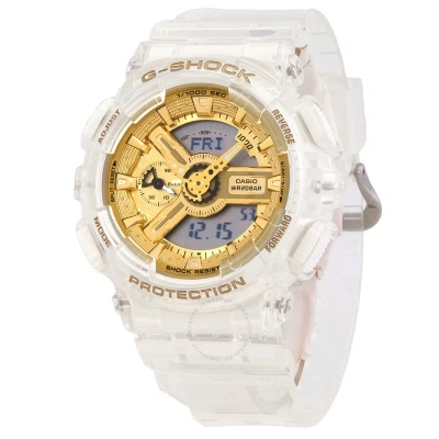 Casio G-shock Quartz Analog-digital Gold Dial Ladies Watch Gma-s110sg-7a In White