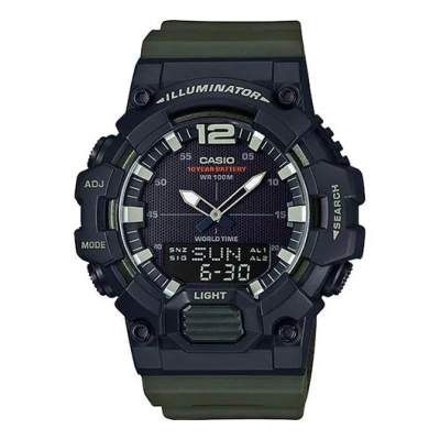 Casio G Shock Quartz Sports Waterproof Mens Green Analog/digital Combo In Black