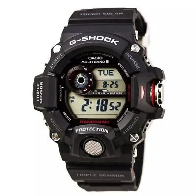 Pre-owned Casio G-shock Rangeman Quartz Tough Solar Digital Strap Men's Watch - Gw94001 In Black