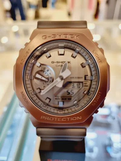 Pre-owned Casio G-shock Resin Strap Men Watch Gm-2100mf-5adr Brown Original