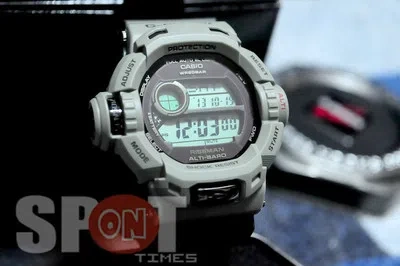 Pre-owned Casio G-shock Riseman Tough Solar Men's Watch G-9200er-3 G9200er 3 In Light Slate Gray