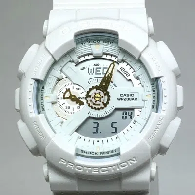 Pre-owned Casio G-shock Rubber Wristwatch () In White