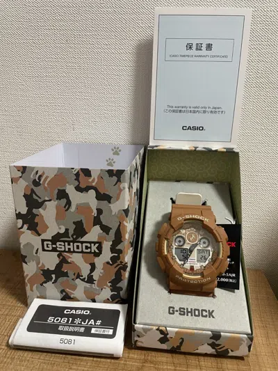 Pre-owned Casio G-shock Shiba Inu Akashiba Ga-100shb-5ajr Digi Ana Men's Watch 2024 Jp