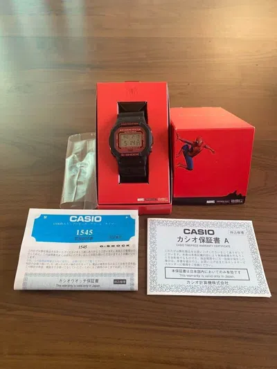 Pre-owned Casio G-shock Spider Man 3 Dw-5600 Men's Watch  Spiderman Black
