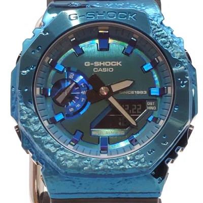 Pre-owned Casio G-shock Stainless Steel Wristwatch () In Blue