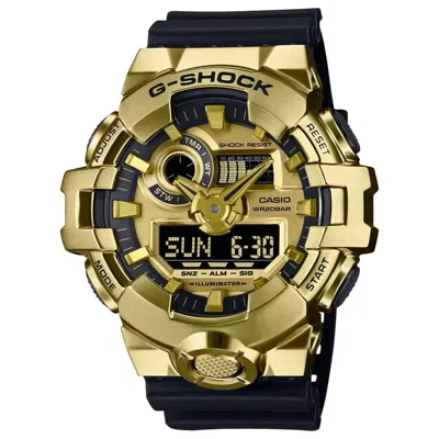 Pre-owned Casio G-shock Steel Gold-tone Dial Stainless Men's Watch Gm700g-9a