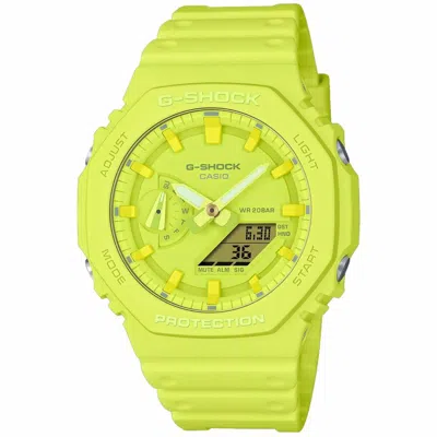 Casio G-shock Unisex Watch  Ga-2100-9a9er Yellow ( 44,5 Mm) Gbby2 In Green