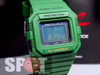 Pre-owned Casio G-shock Vintage Style Solar Power Men's Watch G-5500c-3