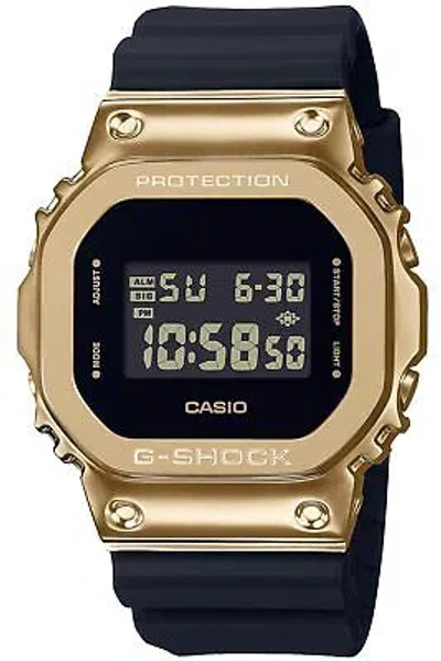 Pre-owned Casio G-shock Watch Metal Covered Gm-5600g-9jf Men's Black In Black/gold