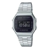 Casio G Shock Waterproof Stainless Steel Strap Unisex Mens Silverblack Digital In Metallic