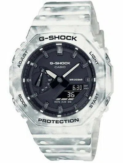 Pre-owned Casio G-shock Wintery Camouflage Oak Limited Men's Watch Gae-2100gc-7a