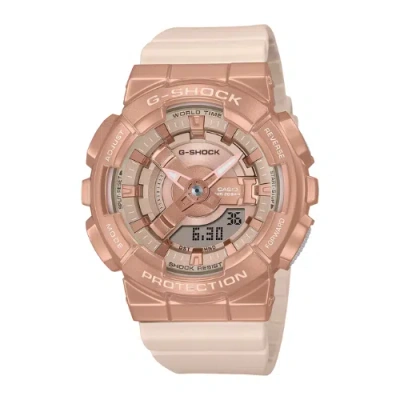 Pre-owned Casio G-shock Women Watch Analog Digital Gm-s110pg-4a Pink Gold On Pink Beige