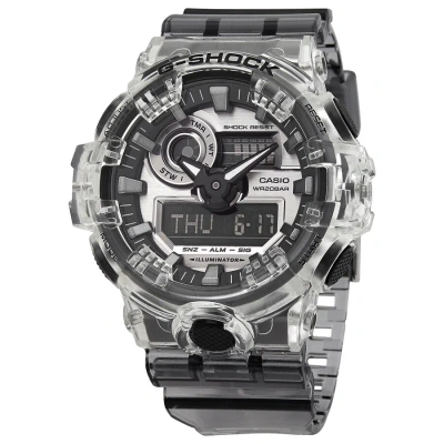 Casio G-shock World Time Chronograph Quartz Analog-digital Watch Ga700sk-1 In Black / Digital / Silver