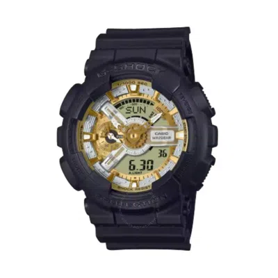 Casio G-shock World Time Quartz Analog-digital Gold Dial Men's Watch Ga-110cd-1a9 In Black