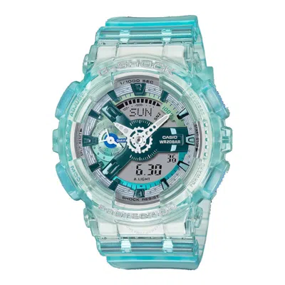 Casio G-shock World Time Quartz Analog-digital Ladies Watch Gma-s110vw-2a In Blue